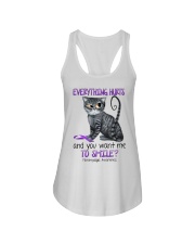 Everything hurts and you want me to smile Ladies Flowy Tank tile