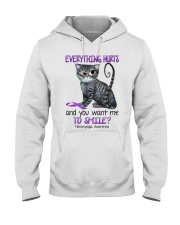 Everything hurts and you want me to smile Hooded Sweatshirt tile