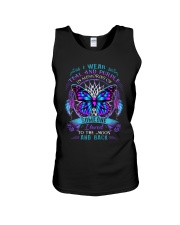 I wear teal and purple Unisex Tank tile