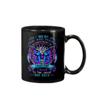 I wear teal and purple Mug tile