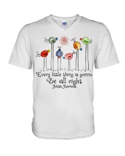Every little thing is gonna be alright V-Neck T-Shirt tile