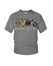 Peace Love Sport bike - Printed apparels Youth T-Shirt tile