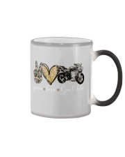 Peace Love Sport bike - Printed apparels Color Changing Mug tile