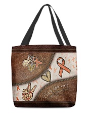 Peace Love Cure Leather Pattern Print All-over Tote front