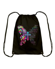 God says you are Drawstring Bag tile
