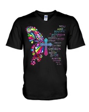 God says you are V-Neck T-Shirt tile