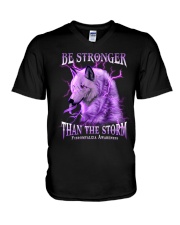 Be stronger than the storm V-Neck T-Shirt tile