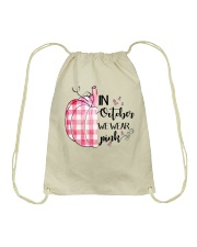 In october we wear pink Drawstring Bag tile