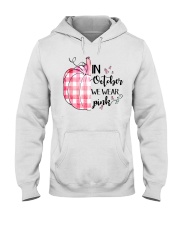 In october we wear pink Hooded Sweatshirt tile