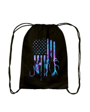 Hunting and fishing American flag Drawstring Bag tile