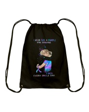 i wear teal and purple for someone Drawstring Bag tile
