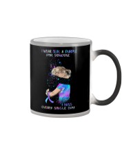 i wear teal and purple for someone Color Changing Mug tile
