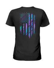 Mermaid American flag Ladies T-Shirt back