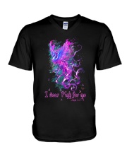 I wear pink for me V-Neck T-Shirt tile