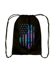 Psydelic Crocheting American flag Drawstring Bag tile