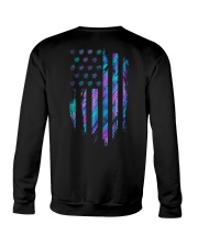 Psydelic Crocheting American flag Crewneck Sweatshirt tile