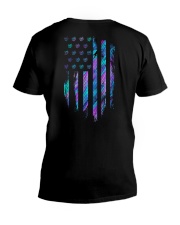 Psydelic Crocheting American flag V-Neck T-Shirt tile