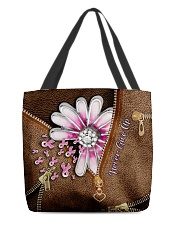 Never give up Leather pattern print All-over Tote back