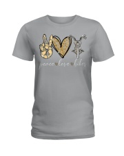 Peace Love Biker - Printed apparels Ladies T-Shirt tile