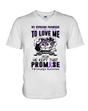 My husband promised to love me V-Neck T-Shirt tile