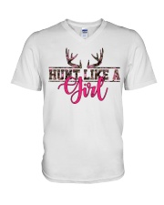 Hunt like a girl V-Neck T-Shirt tile