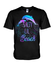 Salty lil beach V-Neck T-Shirt tile