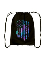 Yoga American flag Drawstring Bag tile