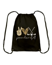 Peace Love Golf Drawstring Bag tile