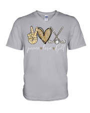 Peace Love Golf V-Neck T-Shirt tile