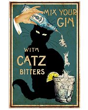 Black Cat Mix Your Gin with Catz Bitters Decorative Wall Art Poster No Frame