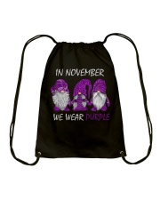In november we wear purple Drawstring Bag tile
