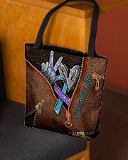 Peace love life Leather pattern print All-over Tote aos-all-over-tote-lifestyle-front-02