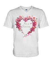 I'm a survivor V-Neck T-Shirt tile