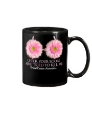Check your boobs mine tried to kill me Mug tile