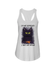 I'm not depressed Ladies Flowy Tank tile