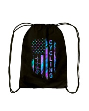 Cycling American flag Drawstring Bag tile