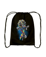 Autism awareness rose Drawstring Bag tile