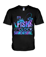 Fish o'clock V-Neck T-Shirt tile