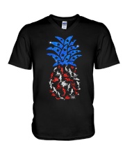 Patriotic shark pineapple - Printed apparels V-Neck T-Shirt tile