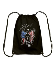 Nurse American flag Drawstring Bag tile