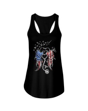 Nurse American flag Ladies Flowy Tank tile