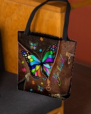 Be Kind Leather pattern print All-over Tote aos-all-over-tote-lifestyle-front-02