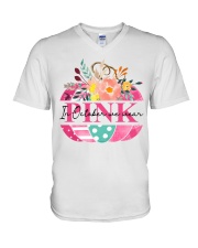 In October we wear Pink V-Neck T-Shirt tile