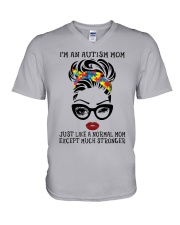 Autism mom V-Neck T-Shirt tile