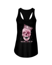 Never give up Ladies Flowy Tank tile