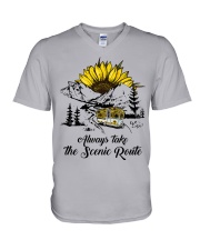 Always take the Scenic Route V-Neck T-Shirt tile
