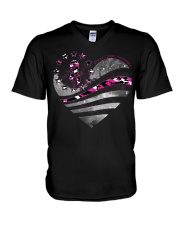 Breast cancer awareness V-Neck T-Shirt tile