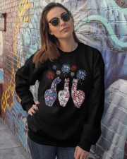 Patriotic llamas Crewneck Sweatshirt lifestyle-unisex-sweatshirt-front-3