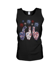Patriotic llamas Unisex Tank tile