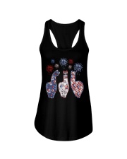 Patriotic llamas Ladies Flowy Tank tile